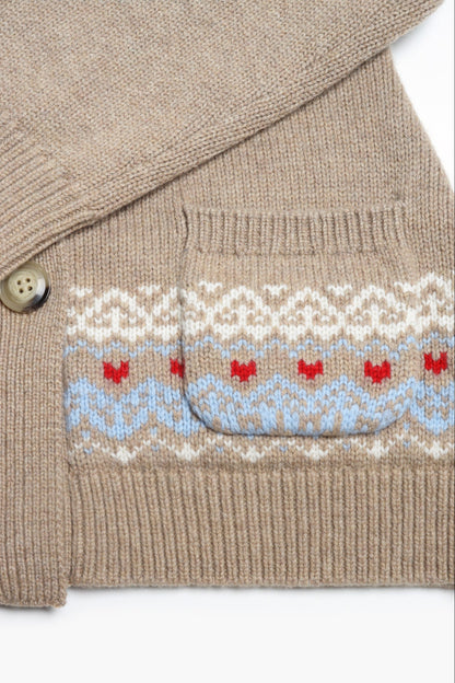 Cardigan Olive in Beige/Cream/Blau Anita Hass