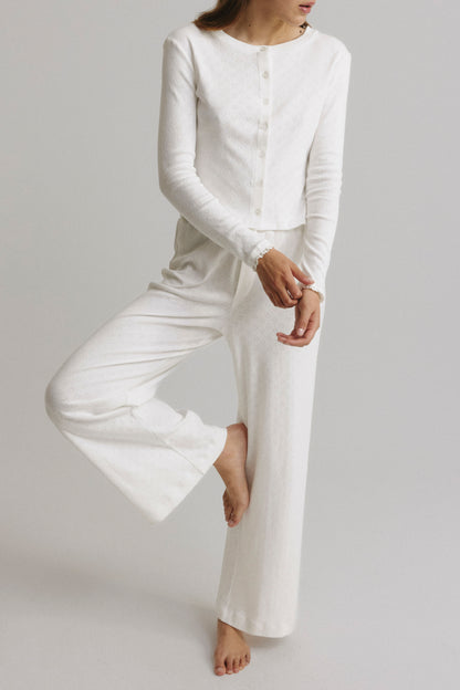 White Pointelle Cardigan by Anita Hass - Anita Hass