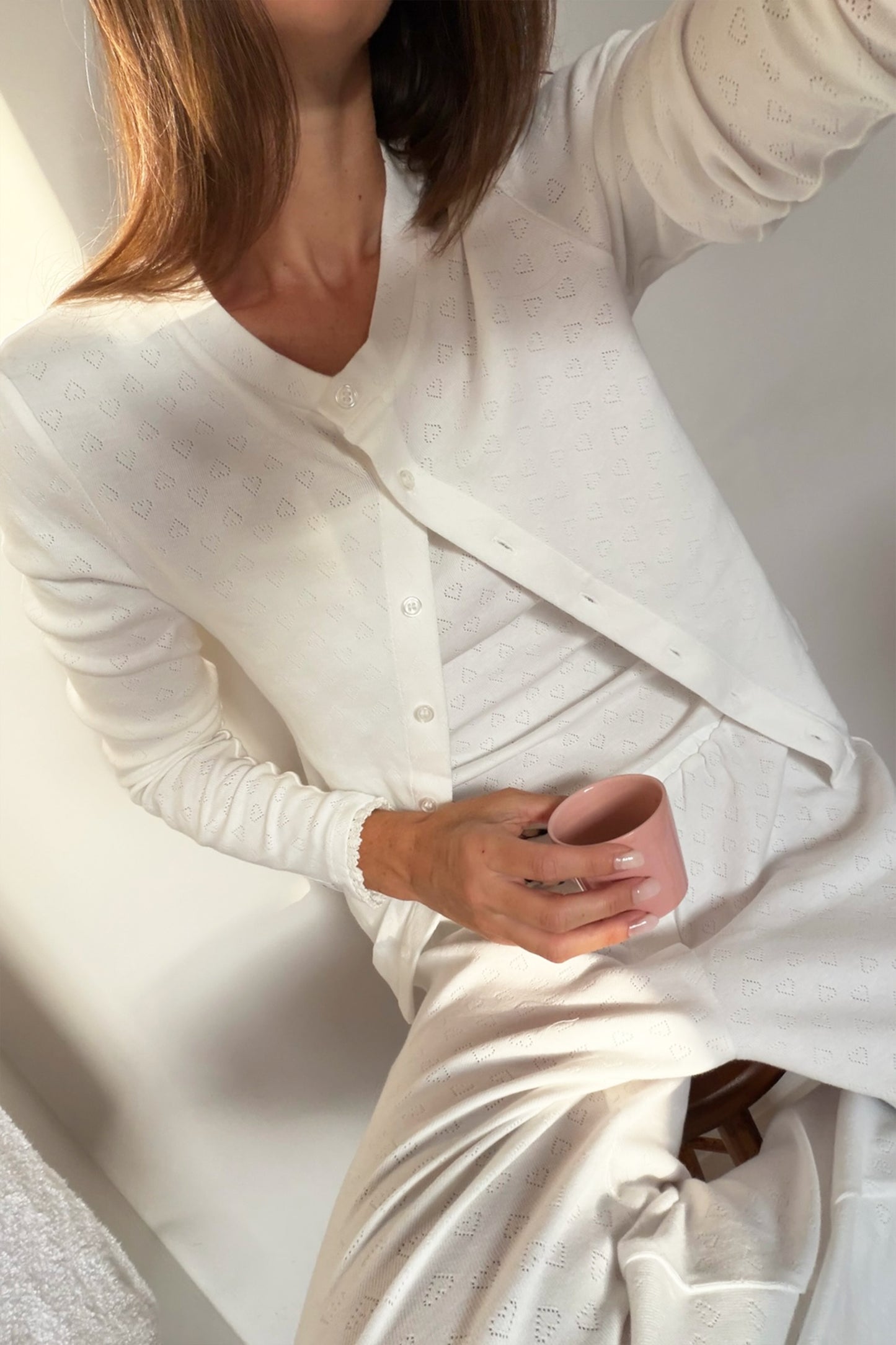 Cardigan Pointelle in Weiß Anita Hass