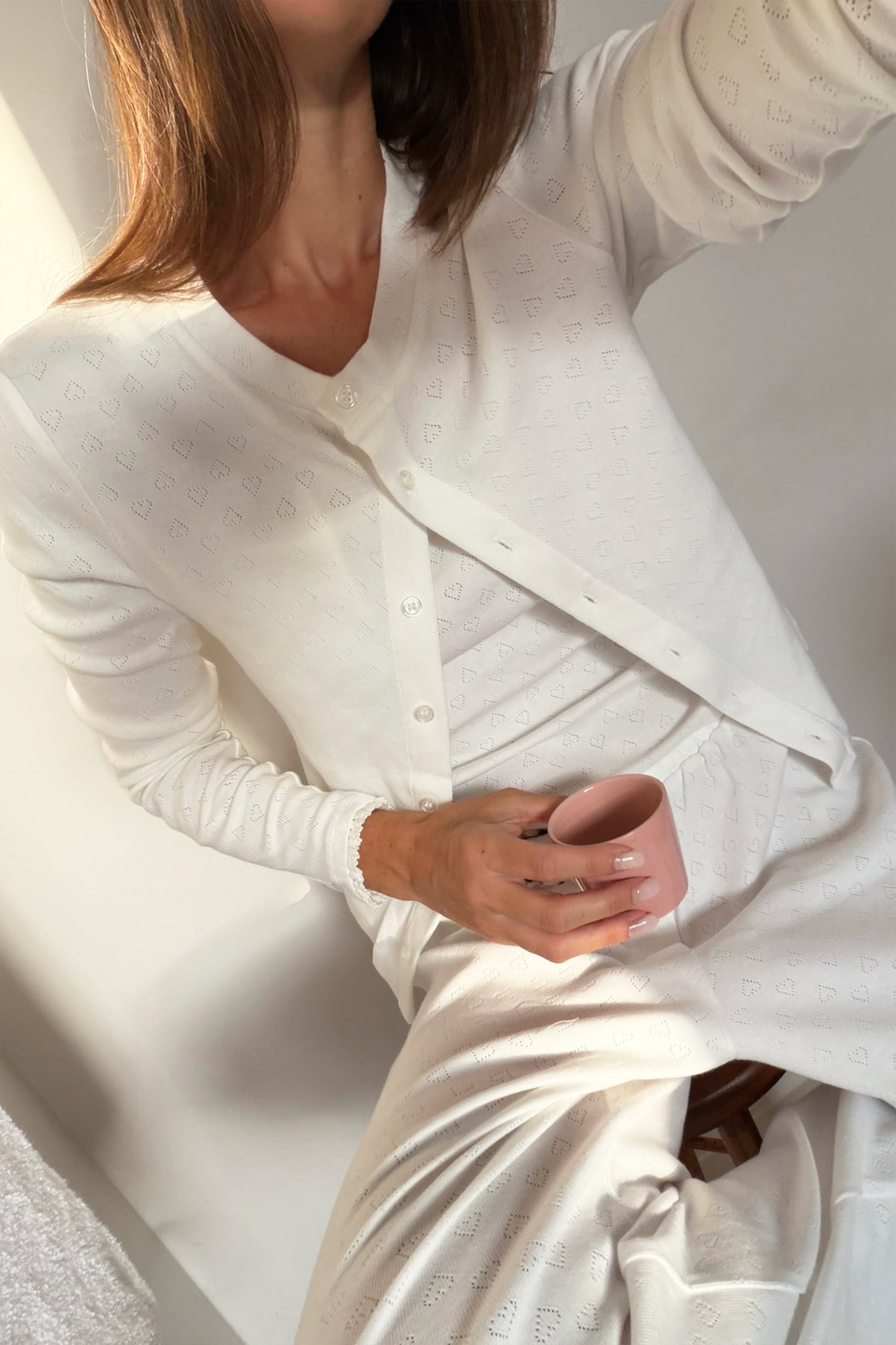 Cardigan Pointelle in Weiß Anita Hass