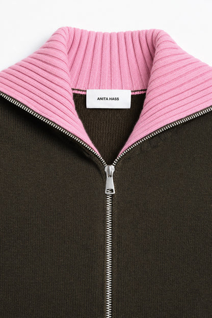 Cardigan Selma in Military/Candy