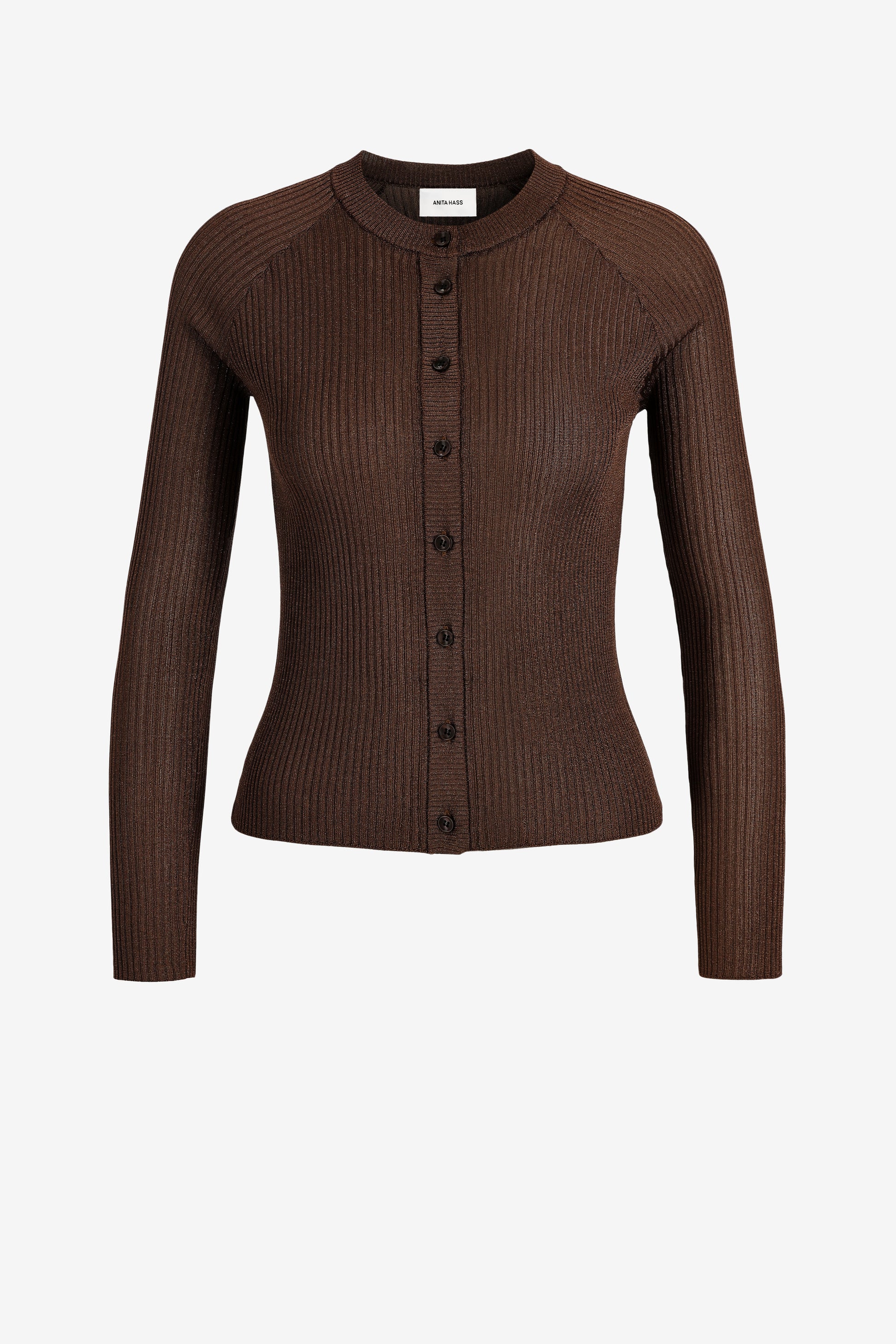 Cardigan Sunset Glow in Braun Lurex Anita Hass