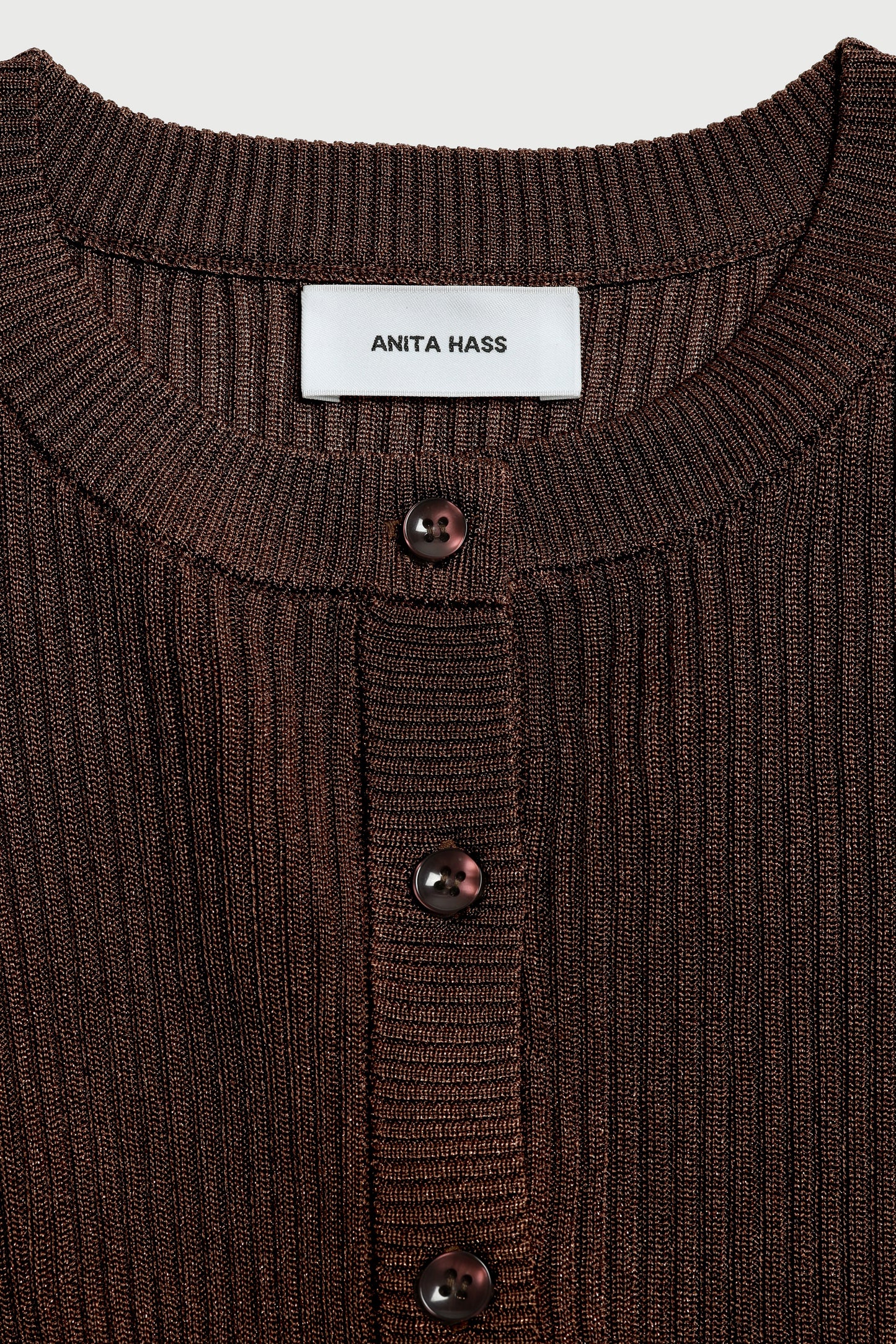 Cardigan Sunset Glow in Braun Lurex Anita Hass