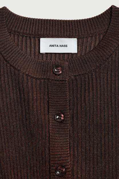 Cardigan Sunset Glow in Braun Lurex Anita Hass