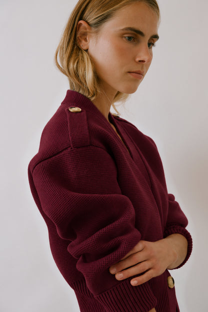 Cardigan Valerie in Burgundy