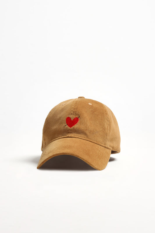 Cord-Cap « Heart » couleur camel – Anita Hass - Anita Hass