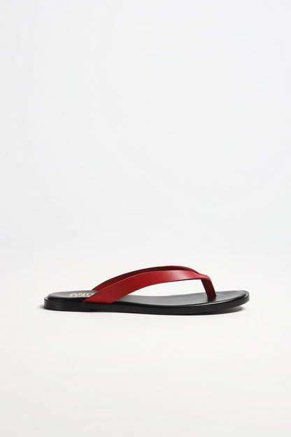 Red Leather Flip-Flops by Anita Hass - Anita Hass