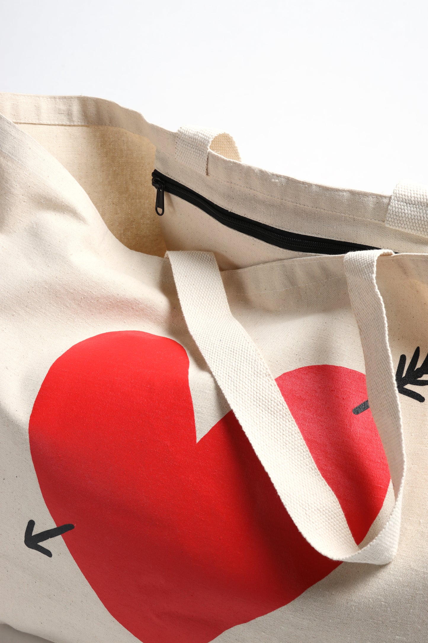 Large Canvas Tote with Heart Logo by Anita Hass - Anita Hass