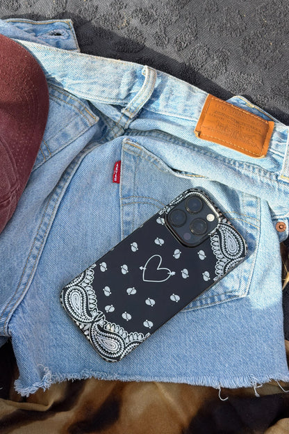 Set di custodie per cellulari Paisley in nero