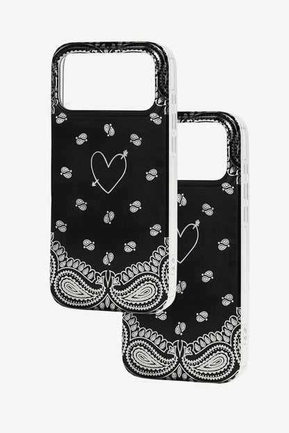 Set di custodie per cellulari Paisley in nero