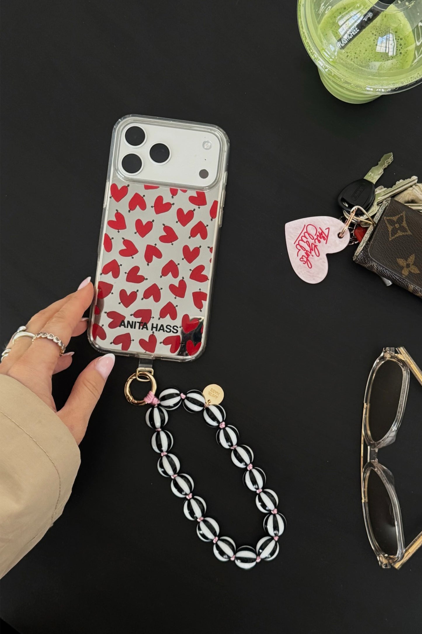 Candy Cell Phone Strap in Black by Anita Hass - Anita Hass