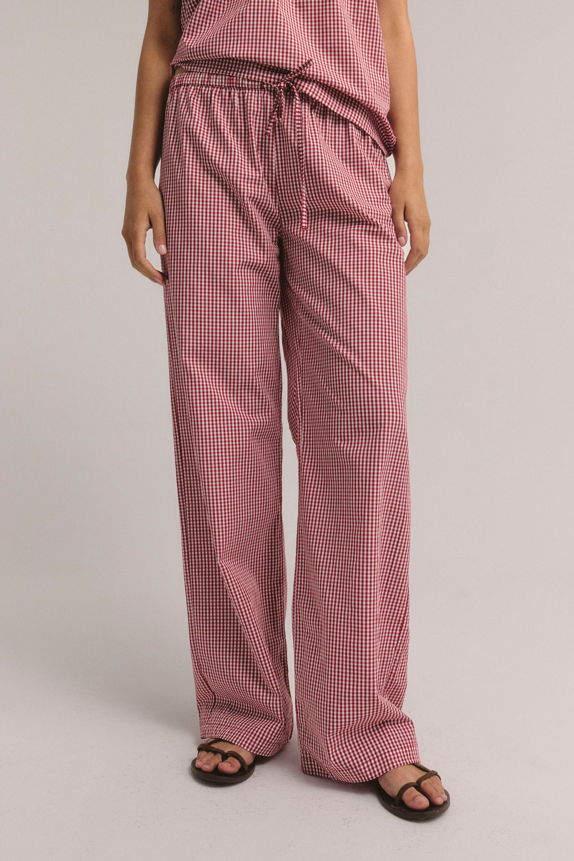 "Countryside" Pants in Red Vichy by Anita Hass - Anita Hass