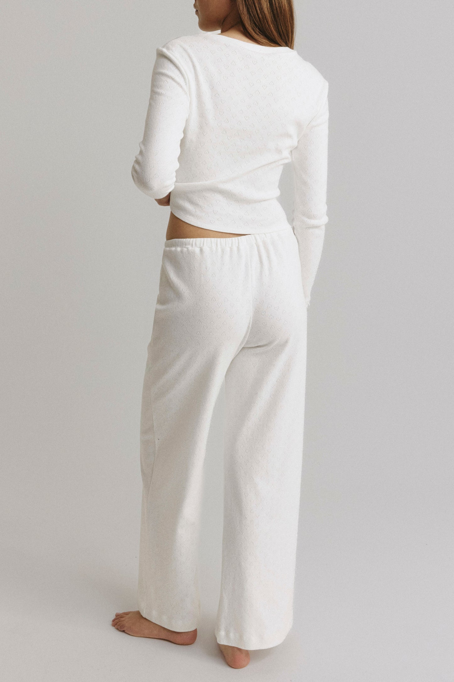 White Pointelle Pants by Anita Hass - Anita Hass
