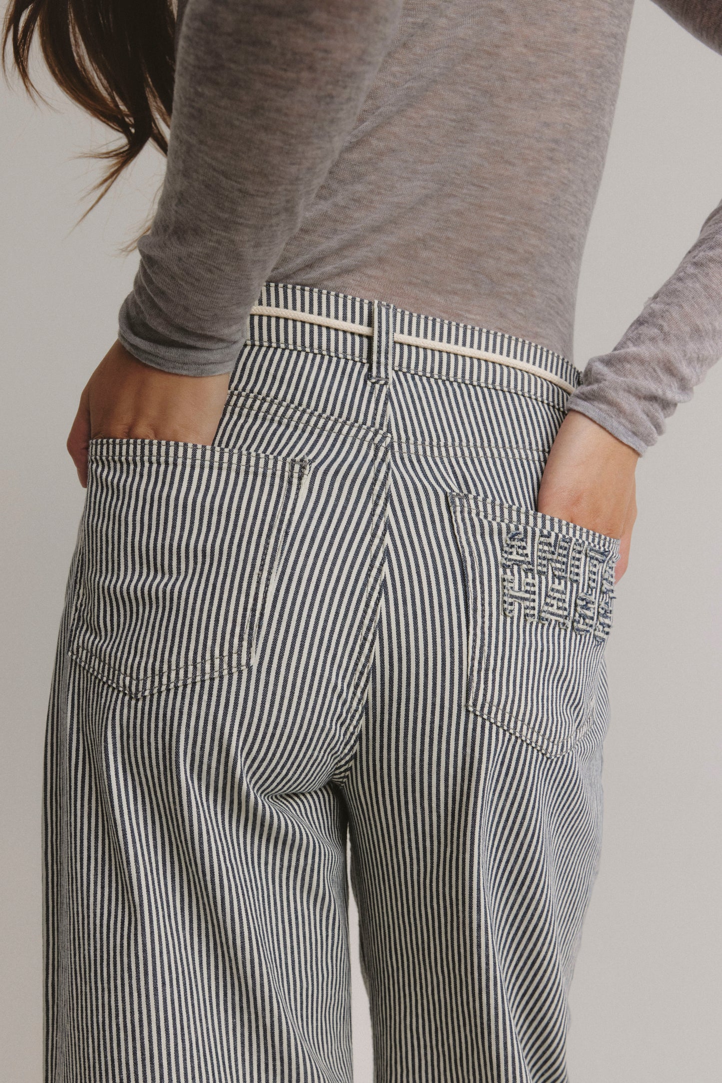 The Barrel Jeans in Blue/White by Anita Hass - Anita Hass
