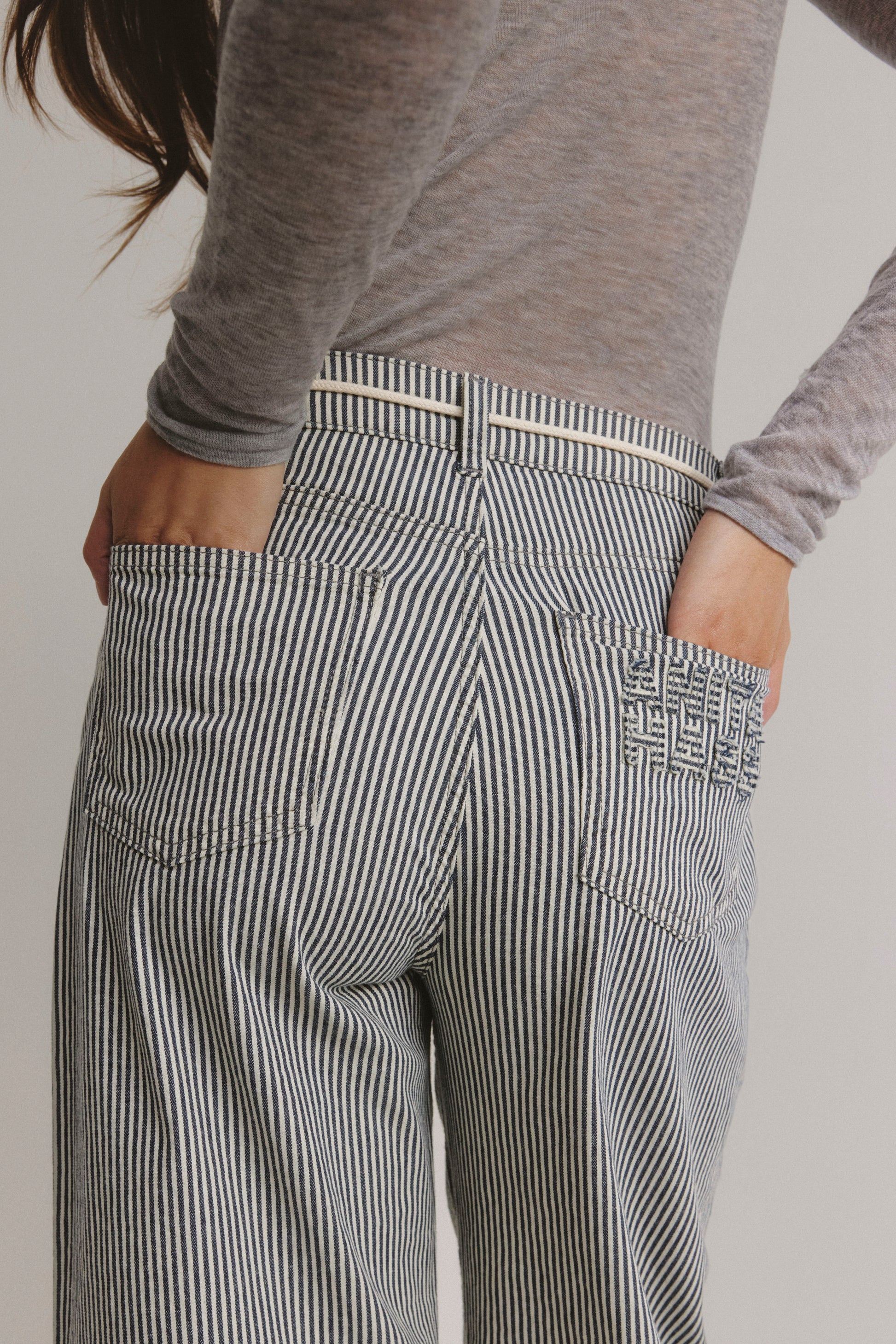 The Barrel Jeans in Blue/White by Anita Hass - Anita Hass