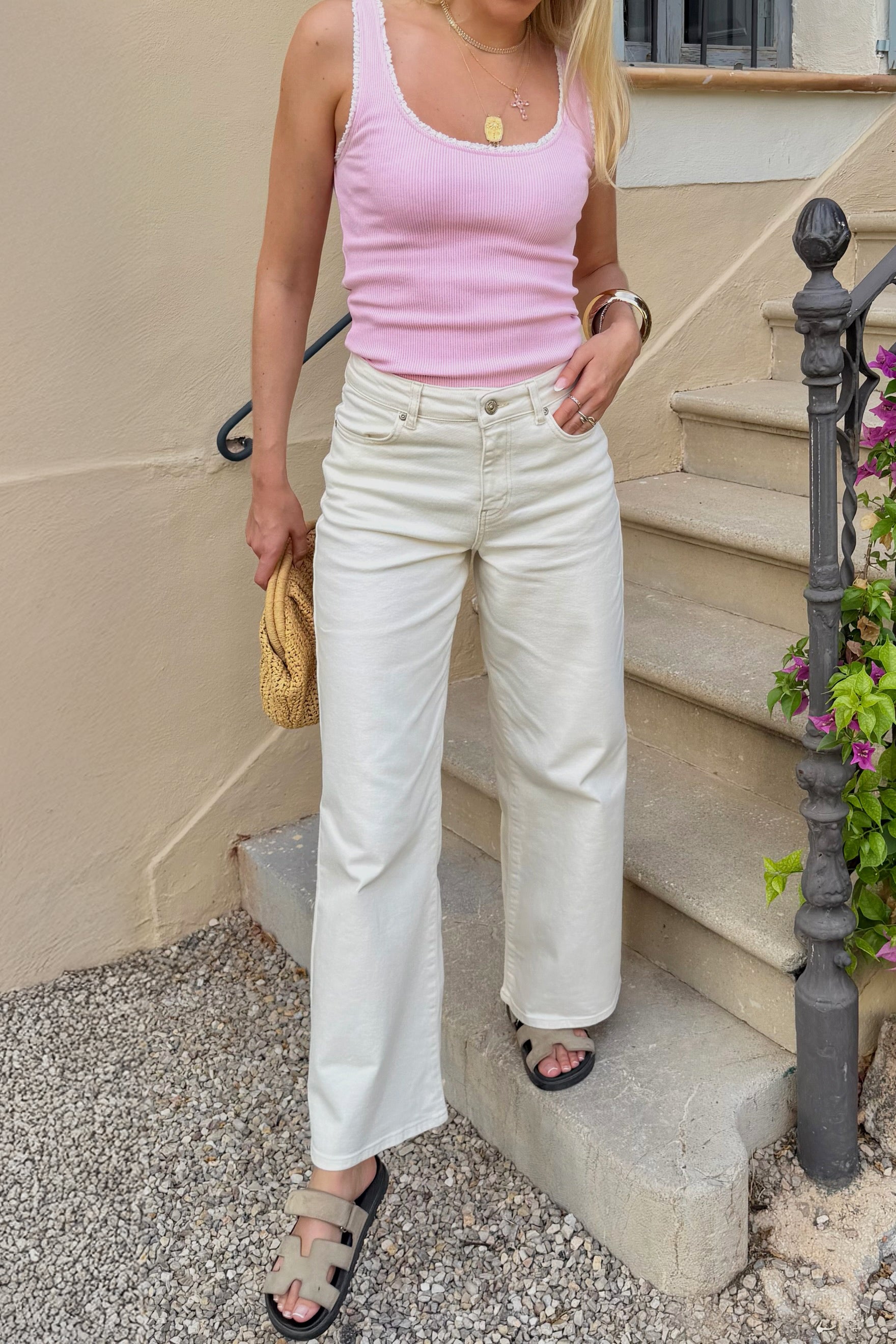 Jeans The Wide Leg in Ecru Anita Hass
