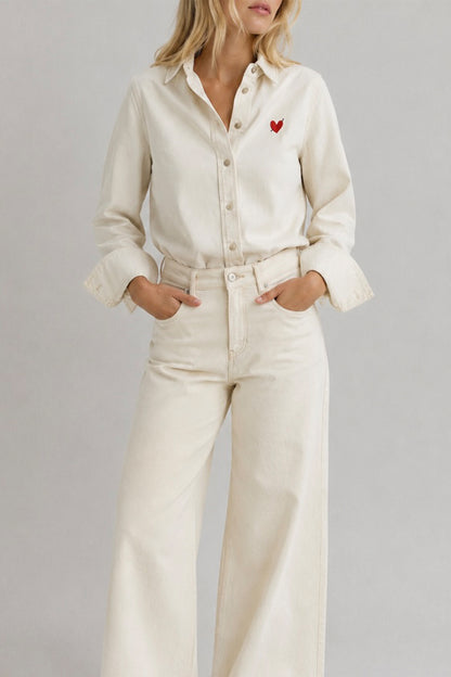 Jeansbluse Classic in Ecru Anita Hass
