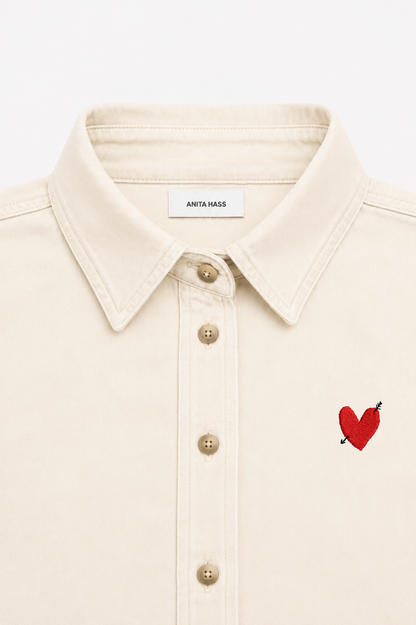 Classic Denim Blouse in Ecru by Anita Hass - Anita Hass