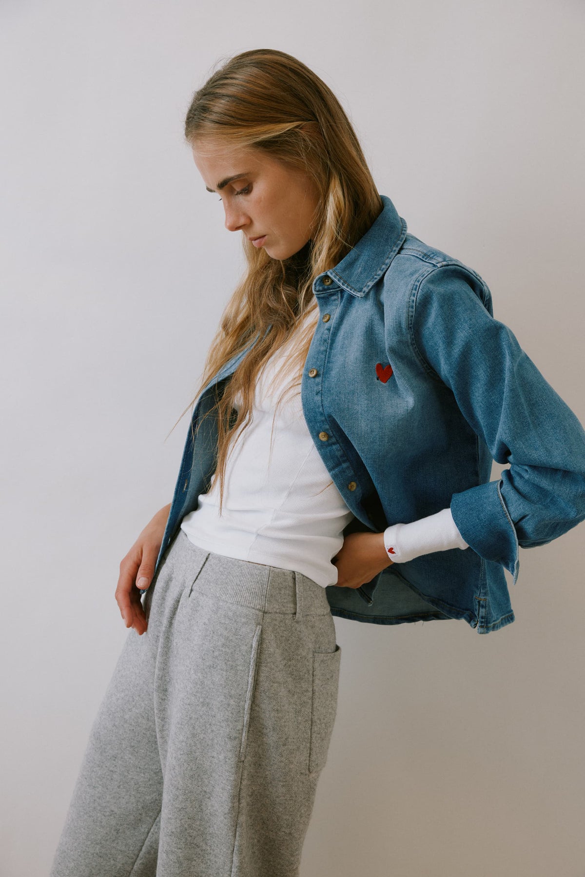 Jeansbluse Classic in Mid Blue Anita Hass