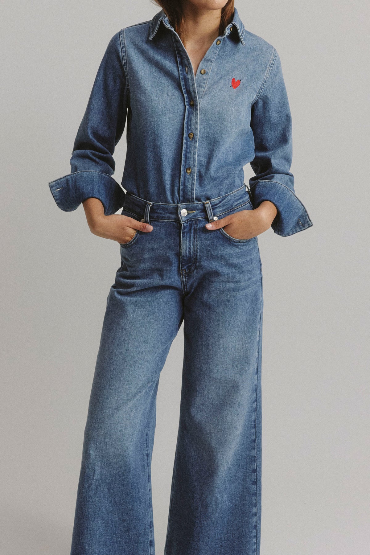Jeansbluse Classic in Mid Blue Anita Hass