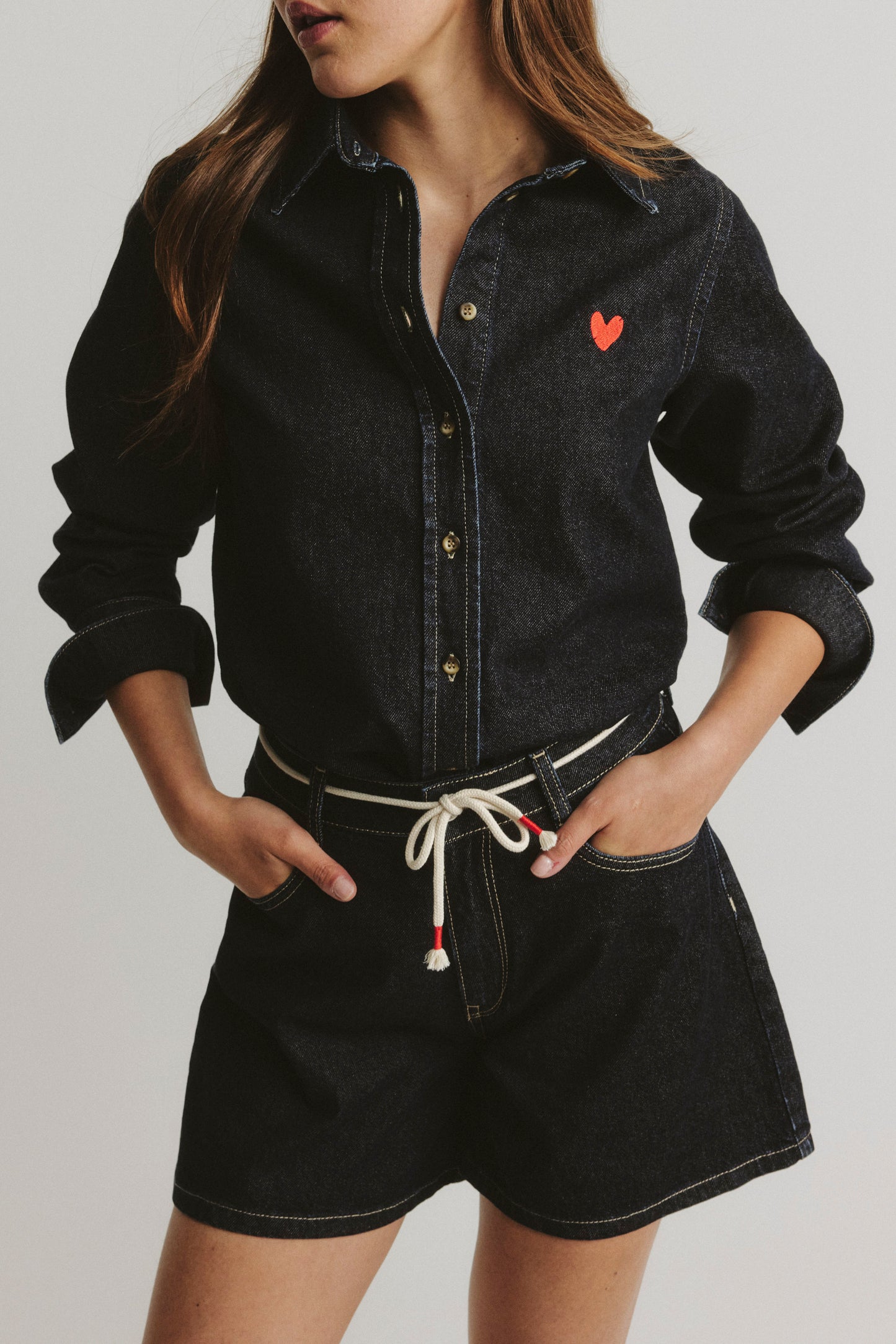 Jeansbluse Classic in Raw Denim Anita Hass