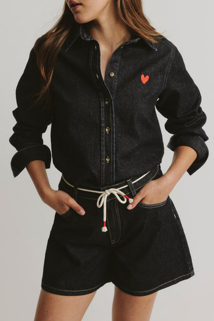 Jeansbluse Classic in Raw Denim Anita Hass