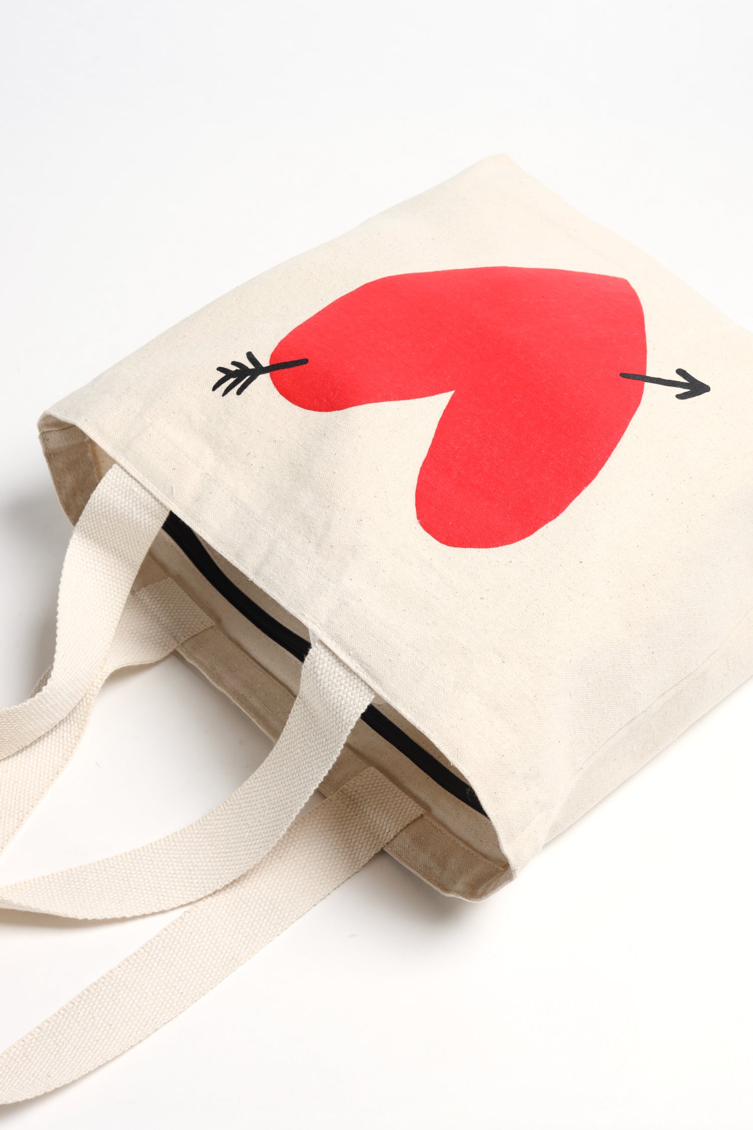 Small Canvas Tote with Heart Logo - Anita Hass