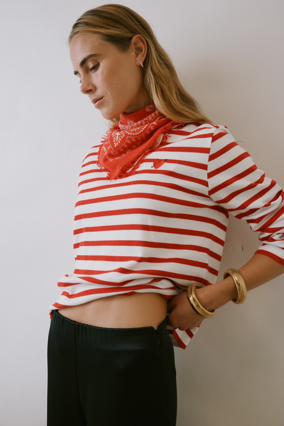 Longsleeve 'Heart' in Rot/Ivory Anita Hass