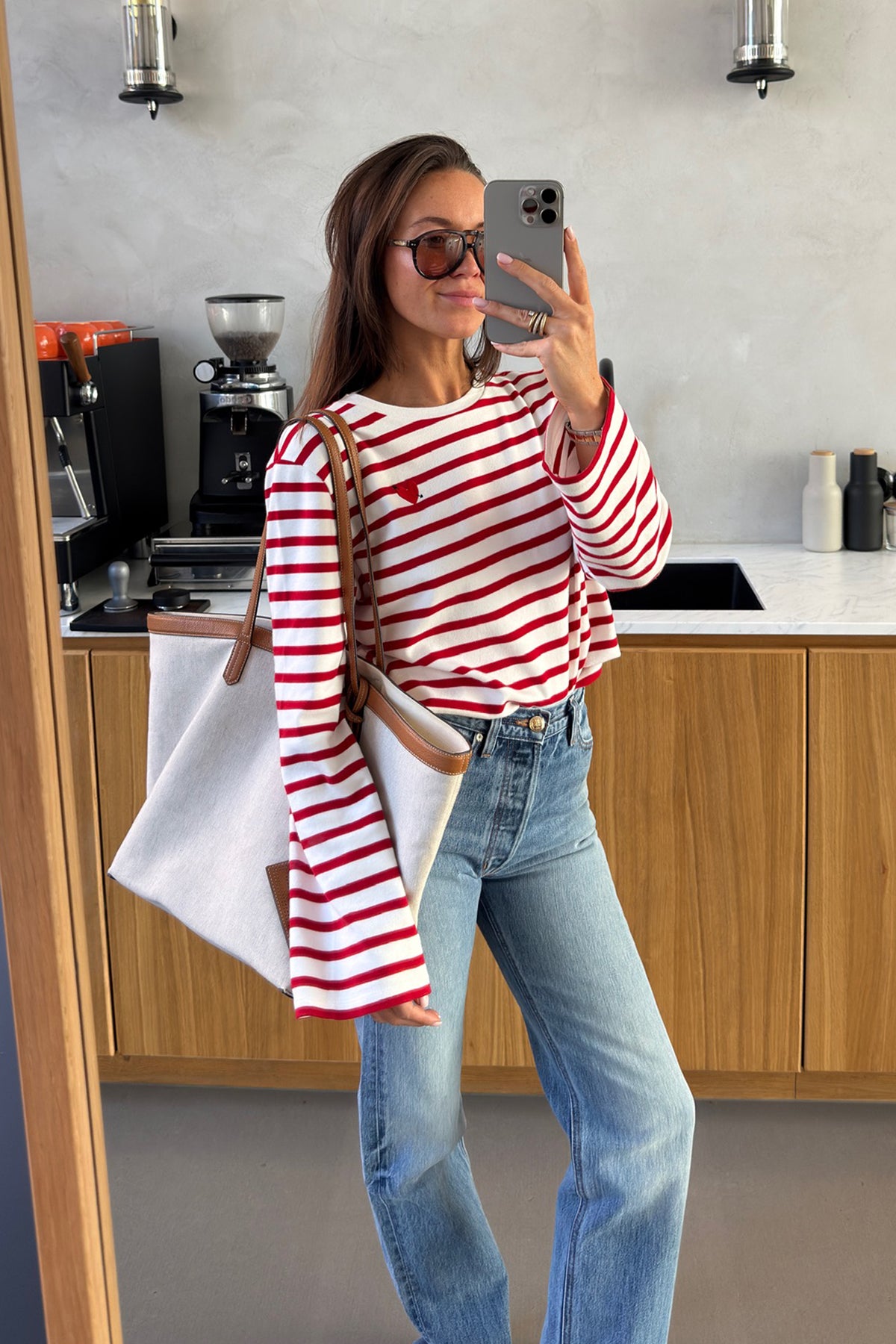 Striped Set 'Heart' in Red/Ivory