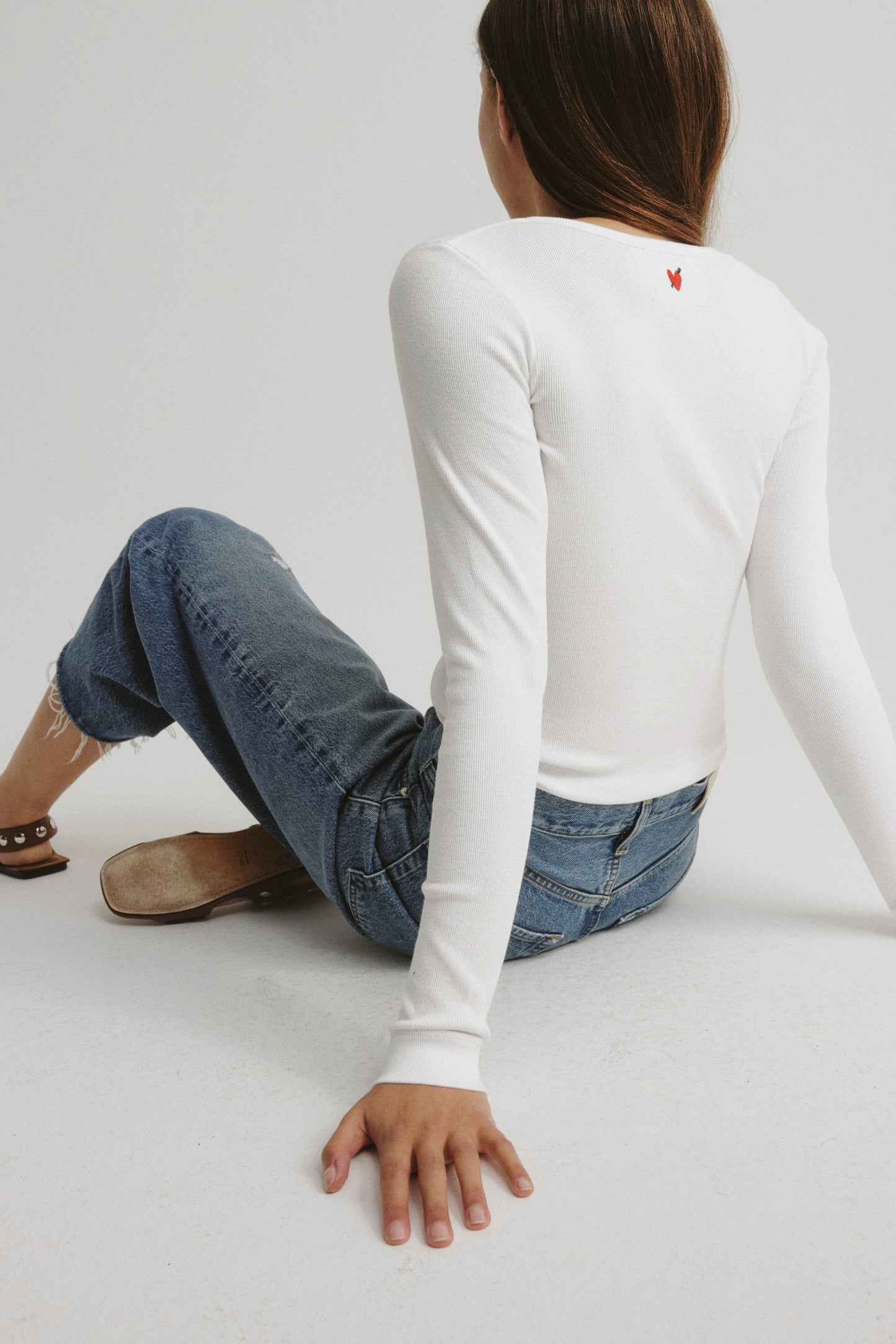 Gale Long-Sleeve Shirt in White by Anita Hass - Anita Hass