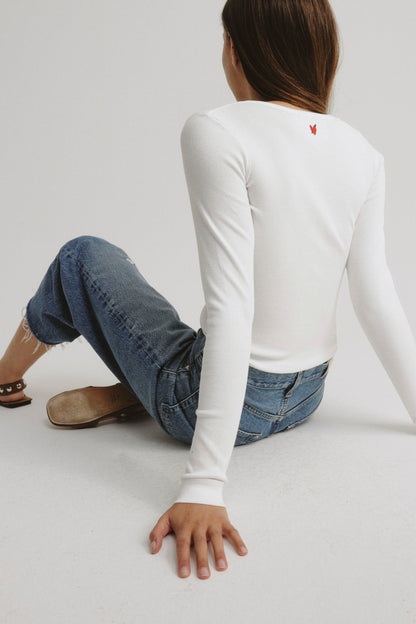 Gale Long-Sleeve Shirt in White by Anita Hass - Anita Hass