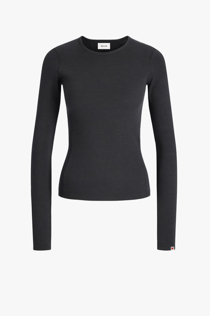 "Splash" Long-Sleeve Top in Black by Anita Hass - Anita Hass