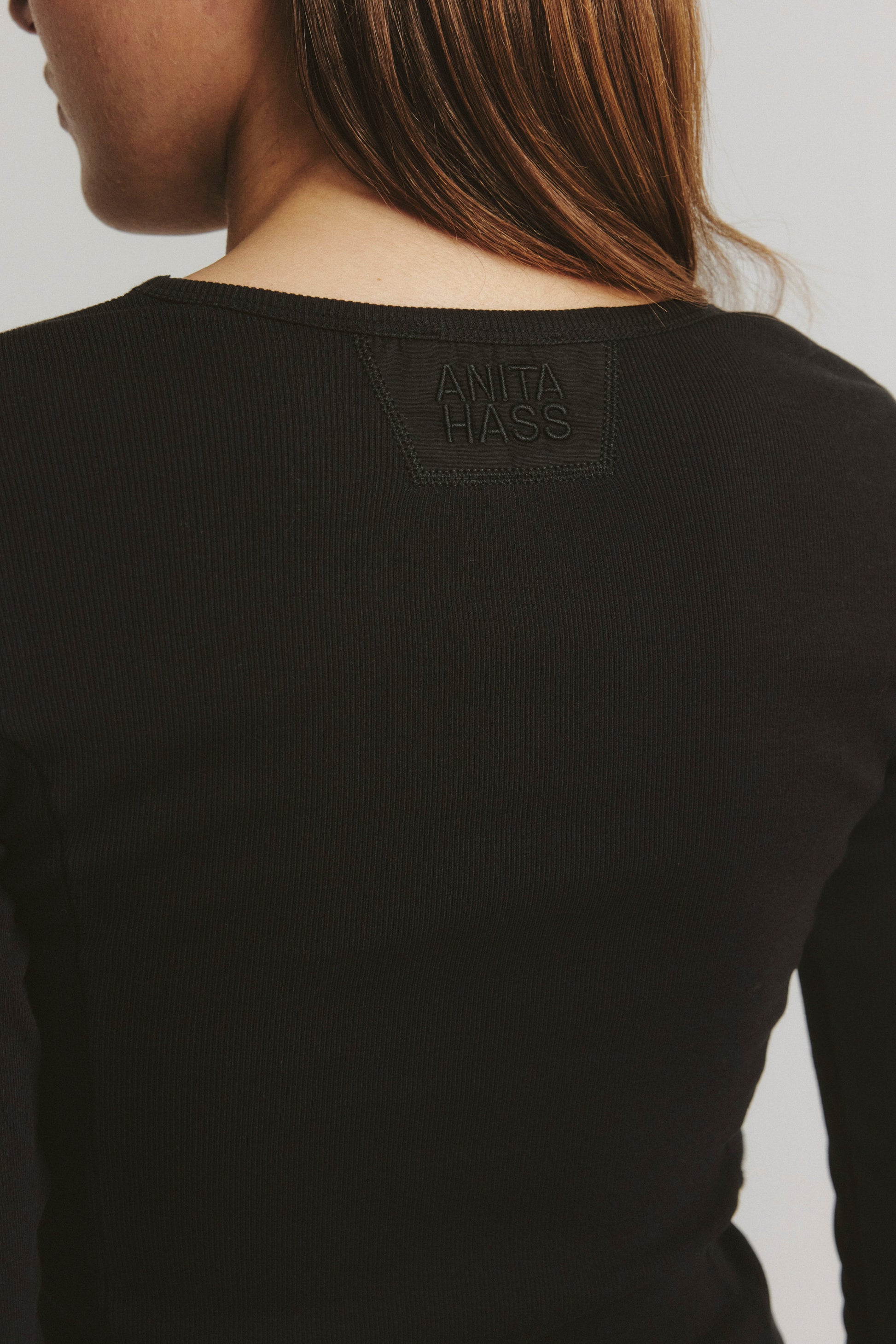 "Splash" Long-Sleeve Top in Black by Anita Hass - Anita Hass