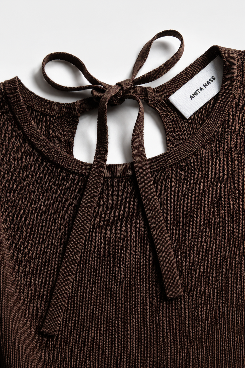 "Sunset Glow" Long-Sleeve Top in Brown Lurex by Anita Hass - Anita Hass