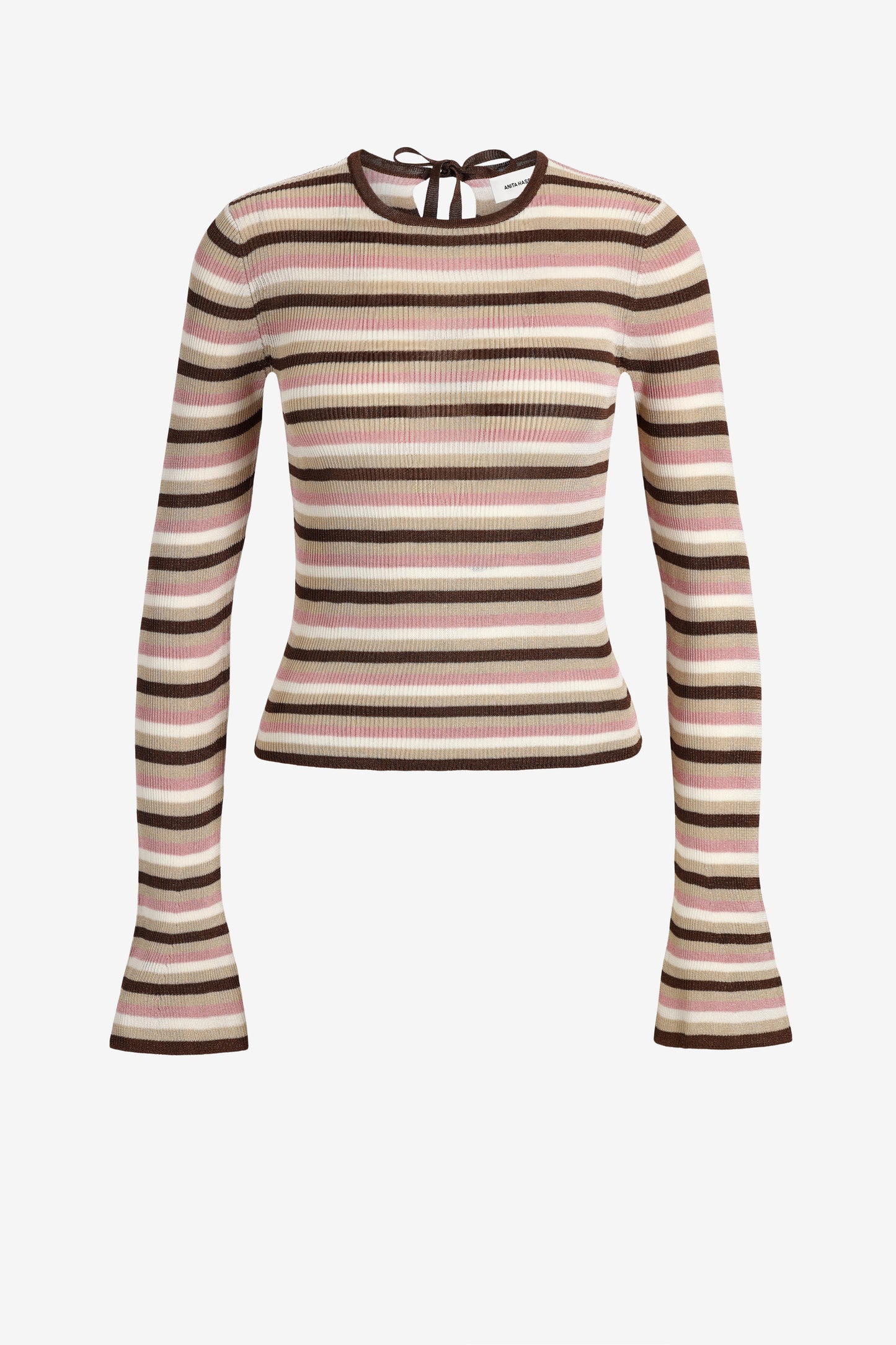 Sunset Glow Long-Sleeve Shirt in Striped Lurex by Anita Hass - Anita Hass