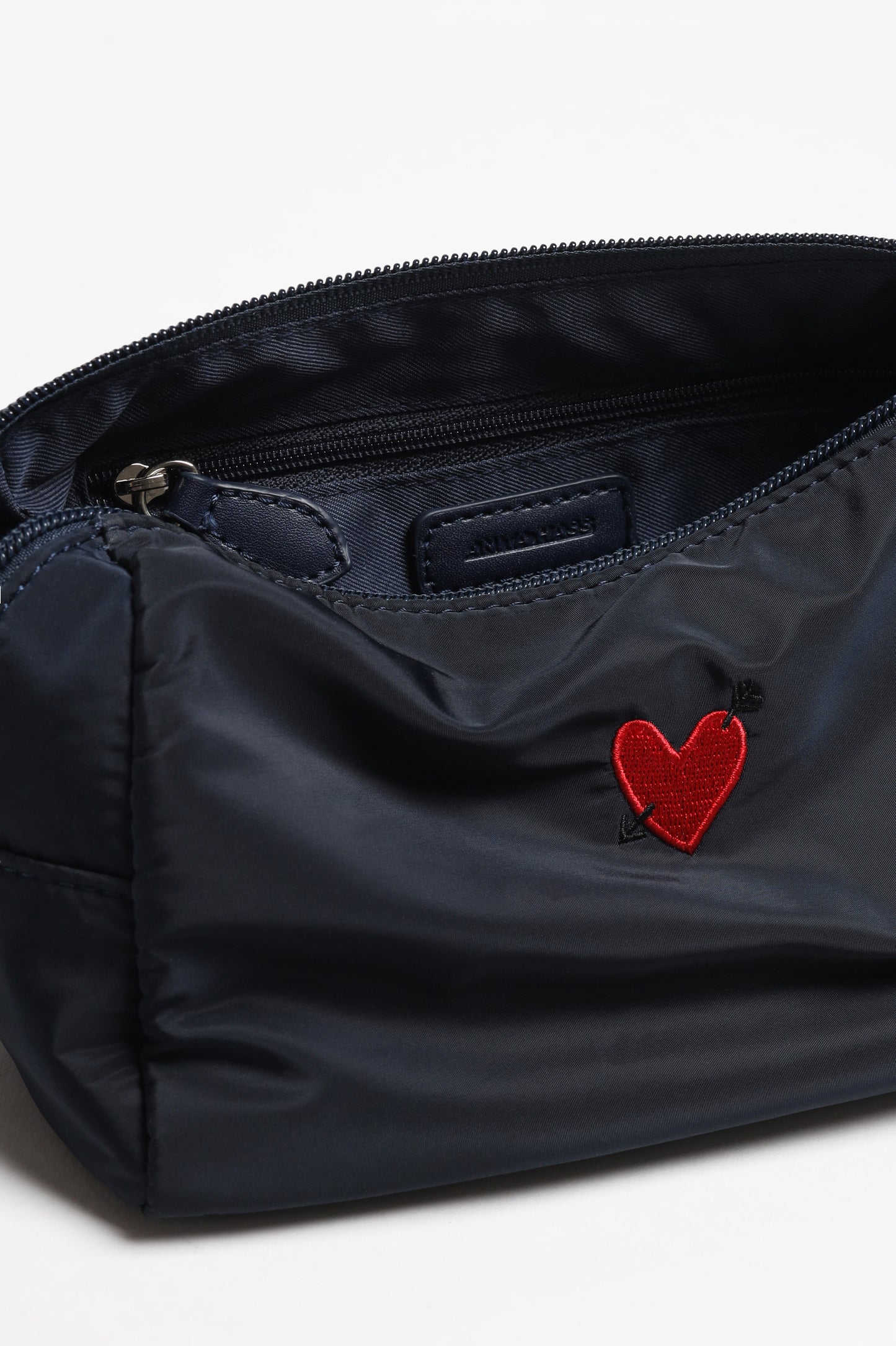 "Heart" Pouch in Navy Nylon by Anita Hass - Anita Hass