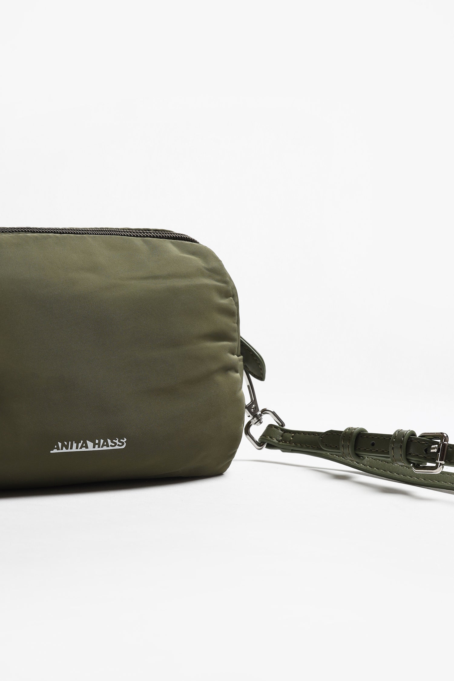 "Heart" Pouch in Olive Nylon by Anita Hass - Anita Hass