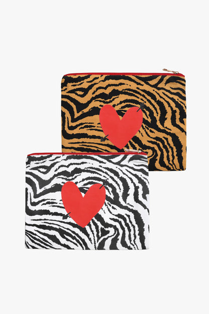 Pouch Set 'Heart' in Zebra Anita Hass