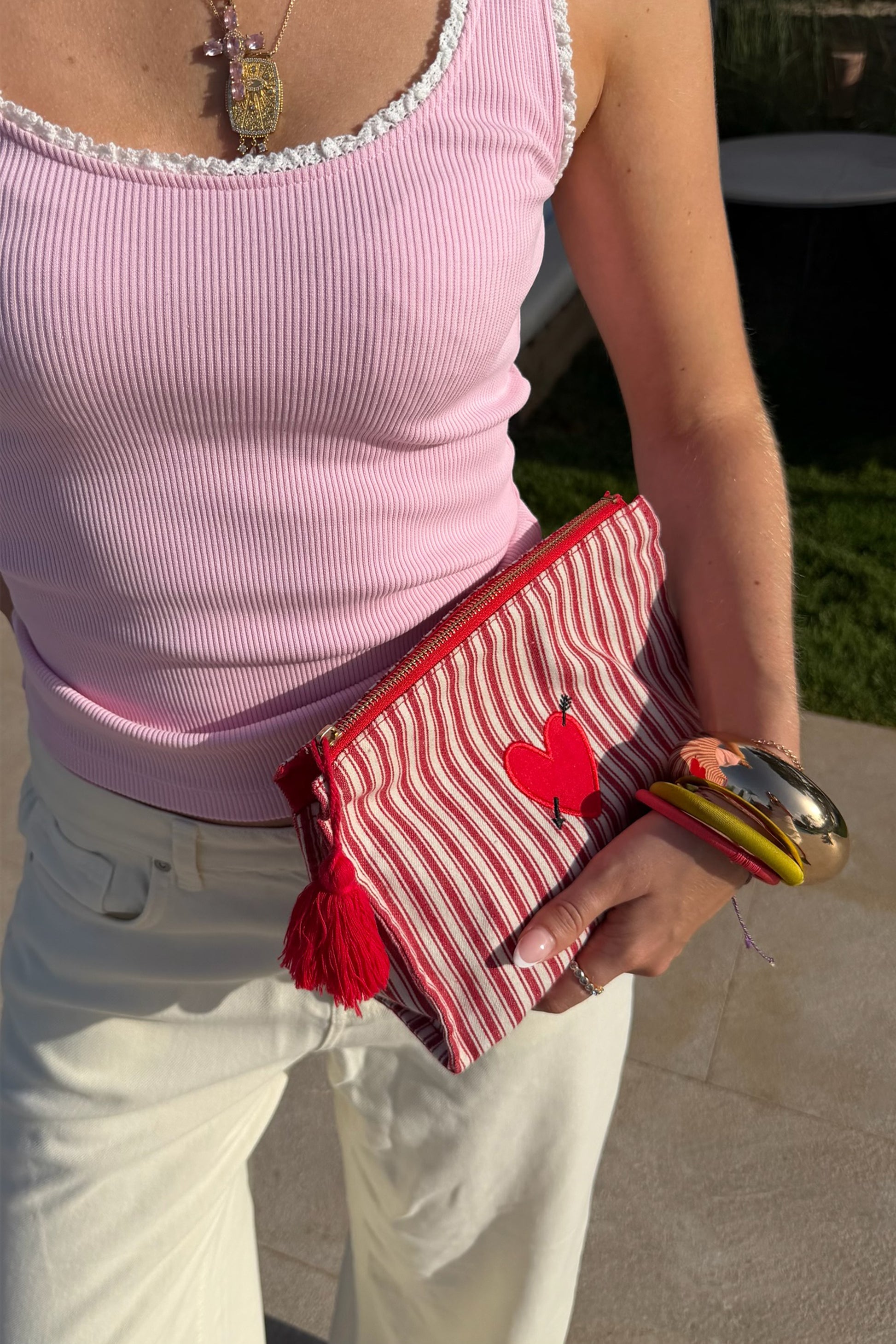 Pouch Treasure in Rot/Weiß Anita Hass
