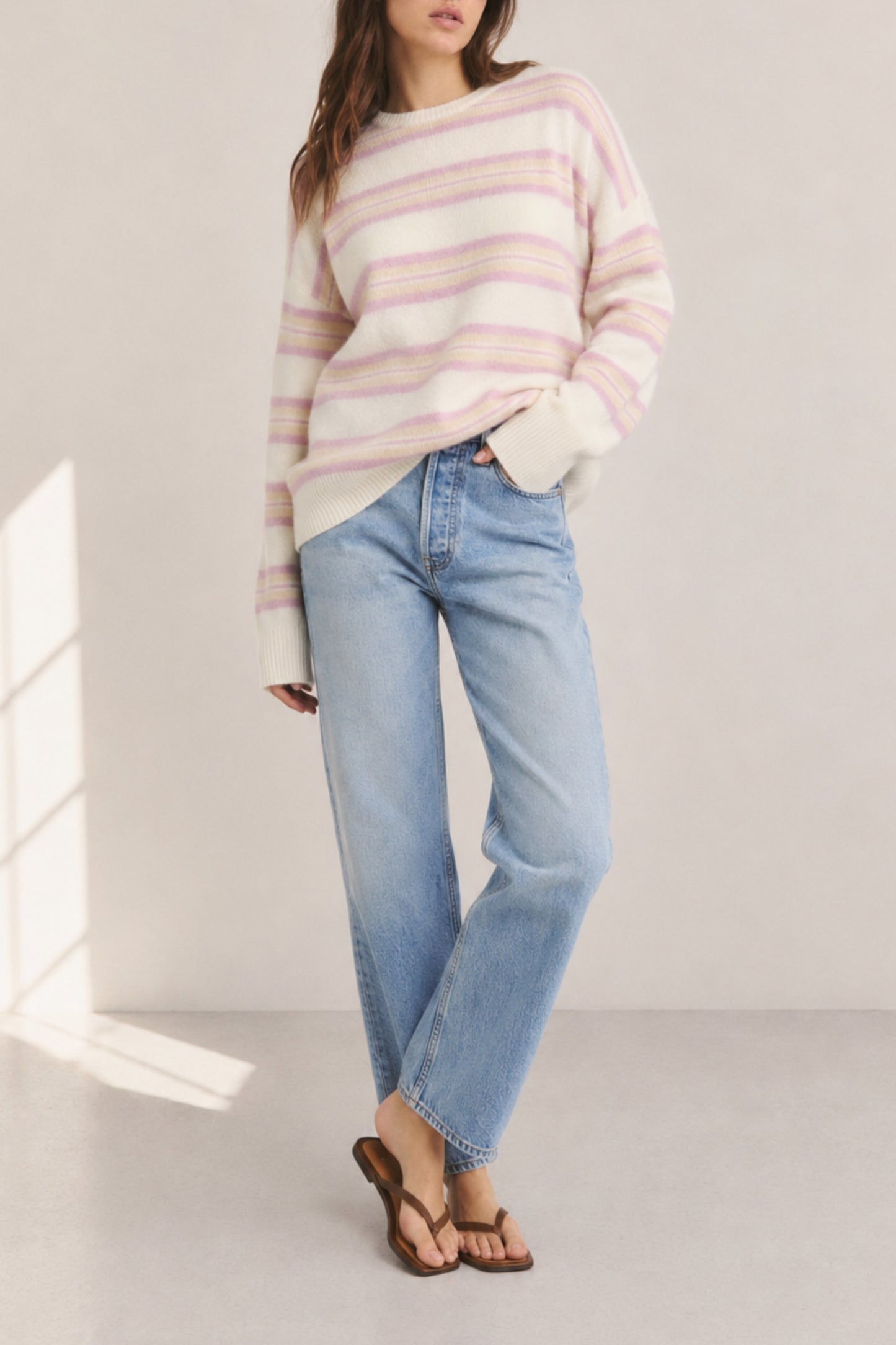 Pullover The Softest in Ivory/Rosa Anita Hass