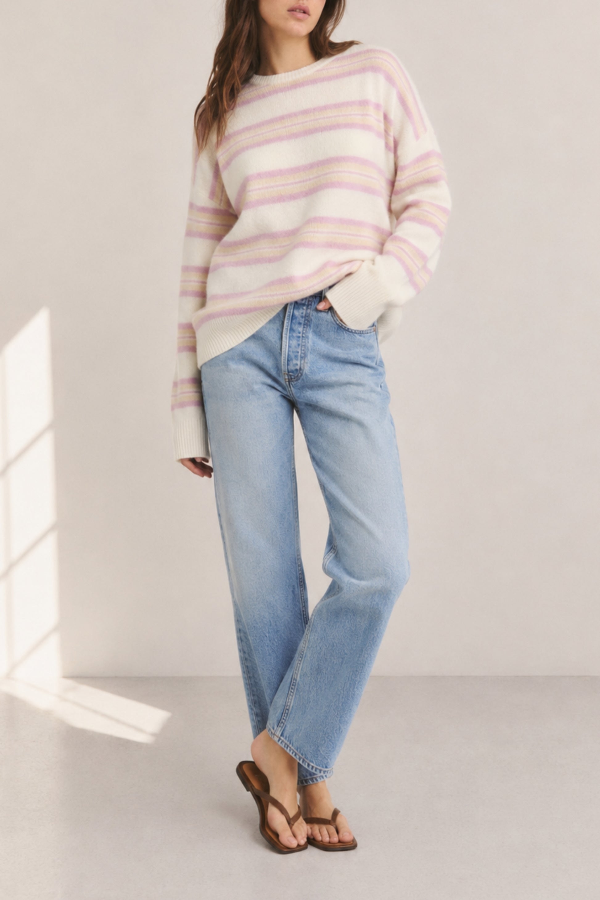 Pullover The Softest in Ivory/Rosa Anita Hass
