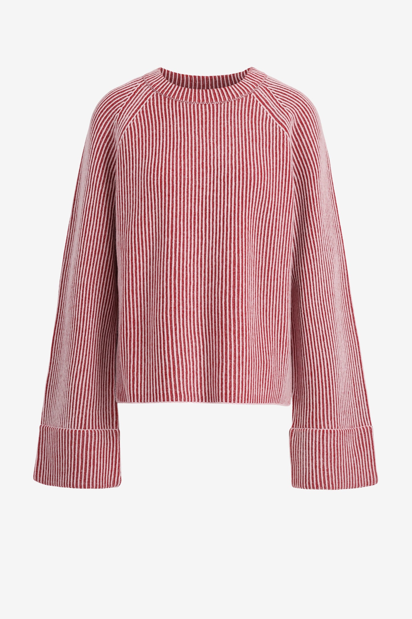 Two-Tone Sweater in Red/Pink by Anita Hass - Anita Hass
