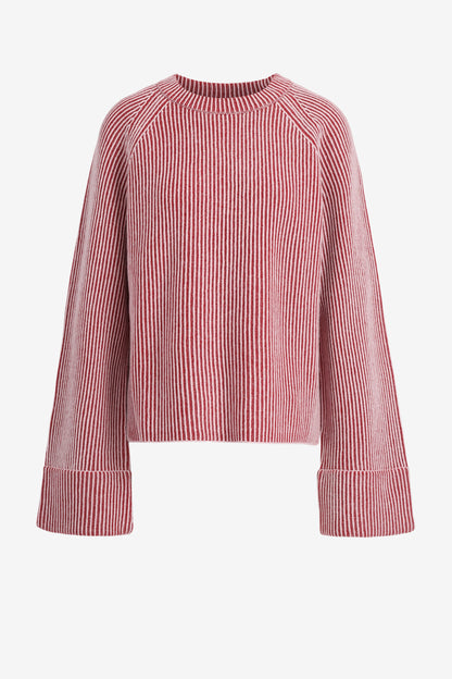 Two-Tone Sweater in Red/Pink by Anita Hass - Anita Hass