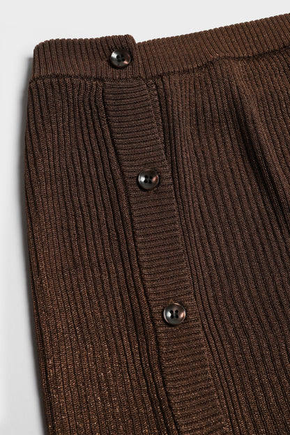 "Sunset Glow" Skirt in Brown Lurex by Anita Hass - Anita Hass