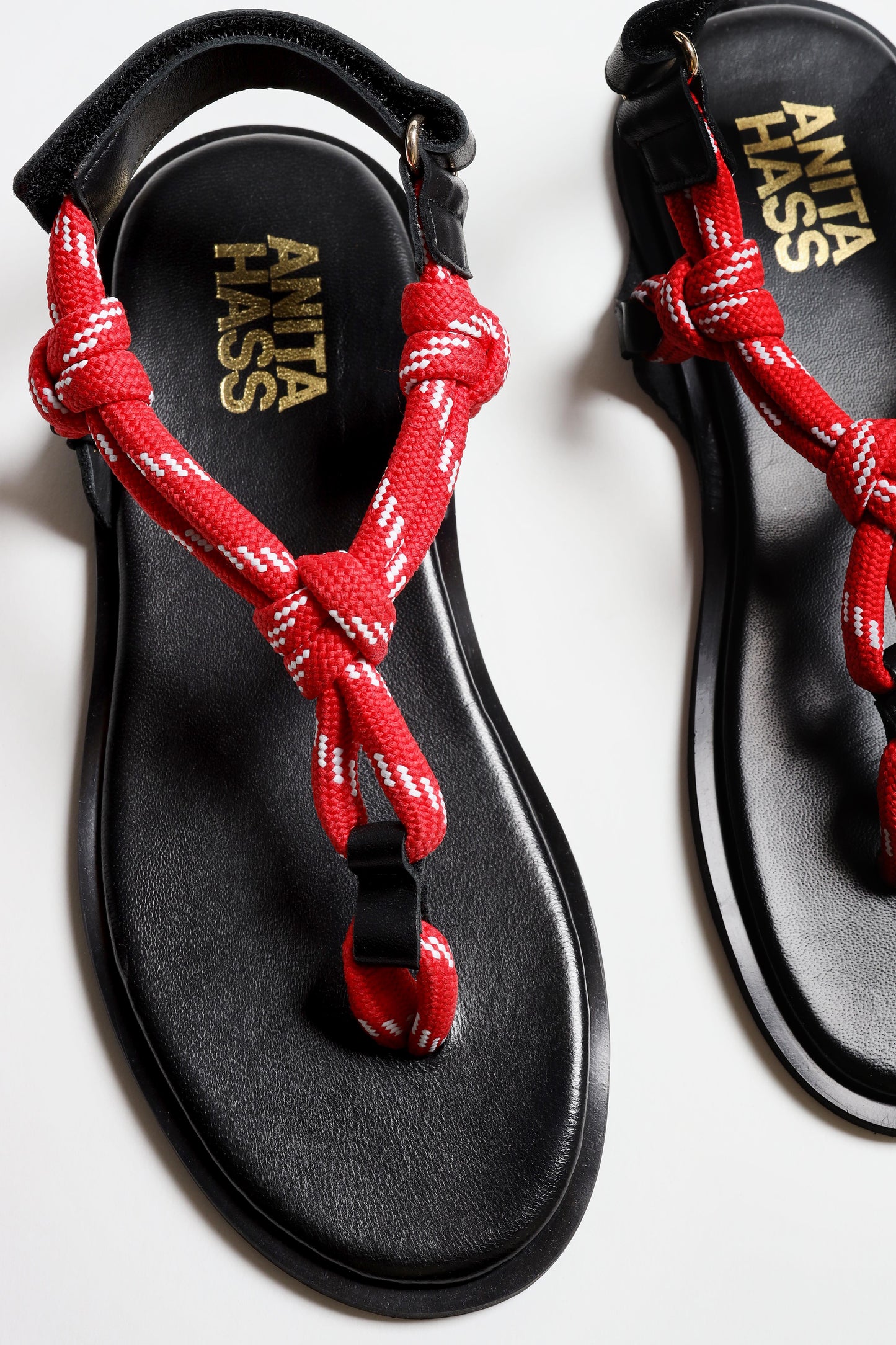 Sandalias con cordón en rojo y blanco - Anita Hass - Anita Hass