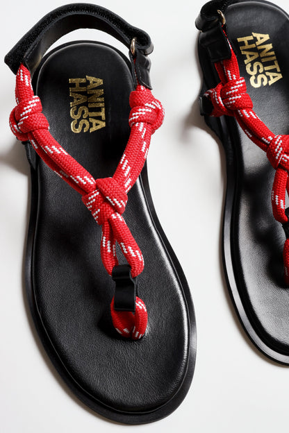 Sandalias con cordón en rojo y blanco - Anita Hass - Anita Hass