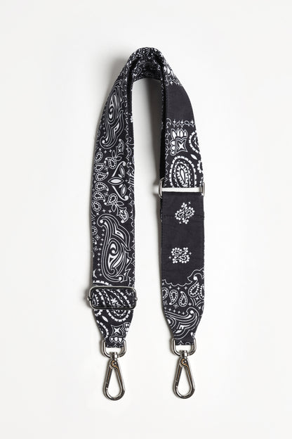 Black Paisley Shoulder Strap by Anita Hass - Anita Hass
