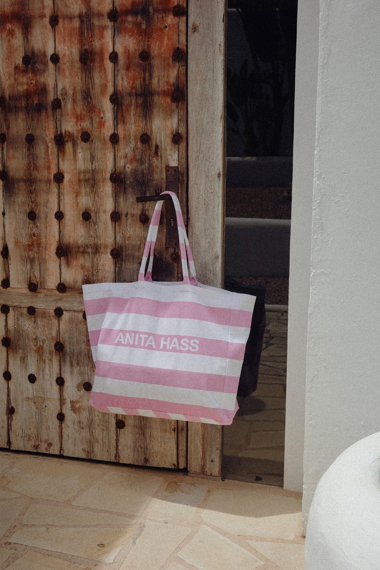 "Heart" Large Tote in Candy/White by Anita Hass - Anita Hass