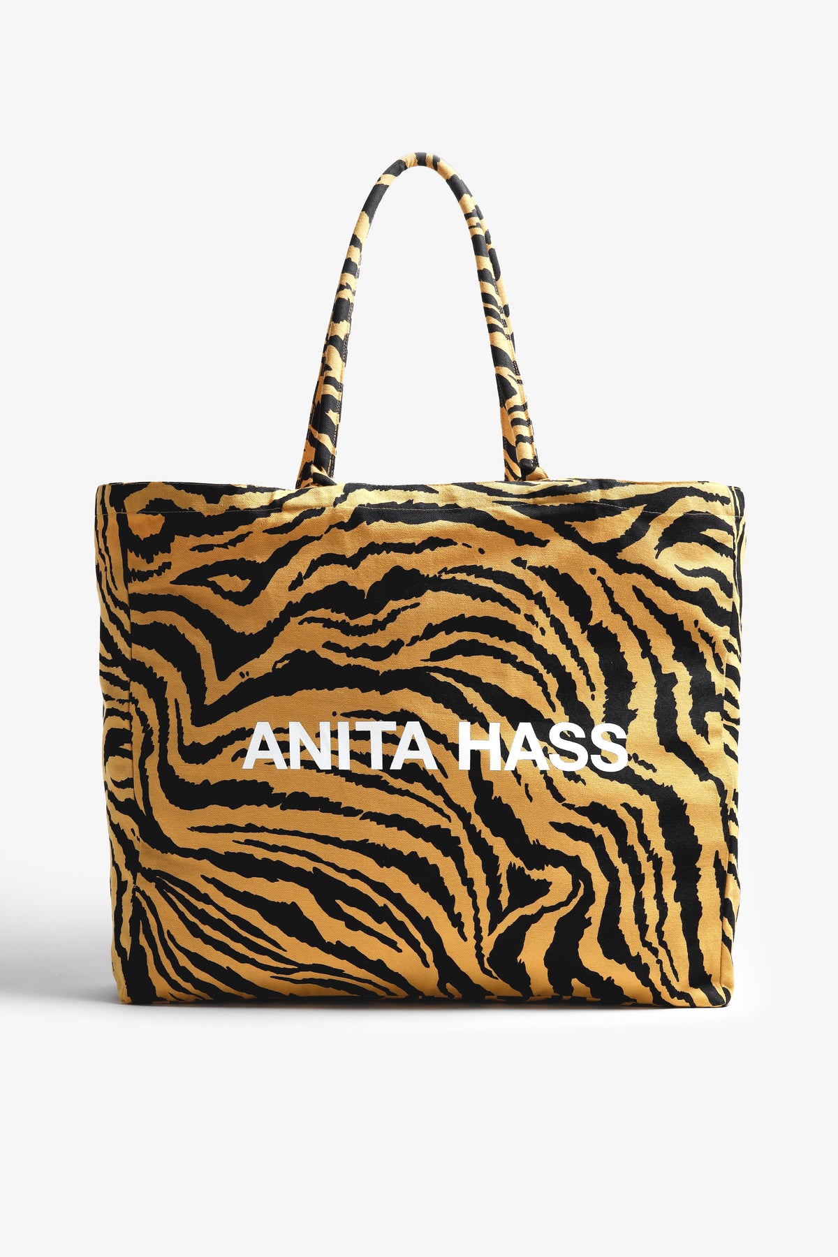 "Heart" Large Tote in Ochre Zebra by Anita Hass - Anita Hass