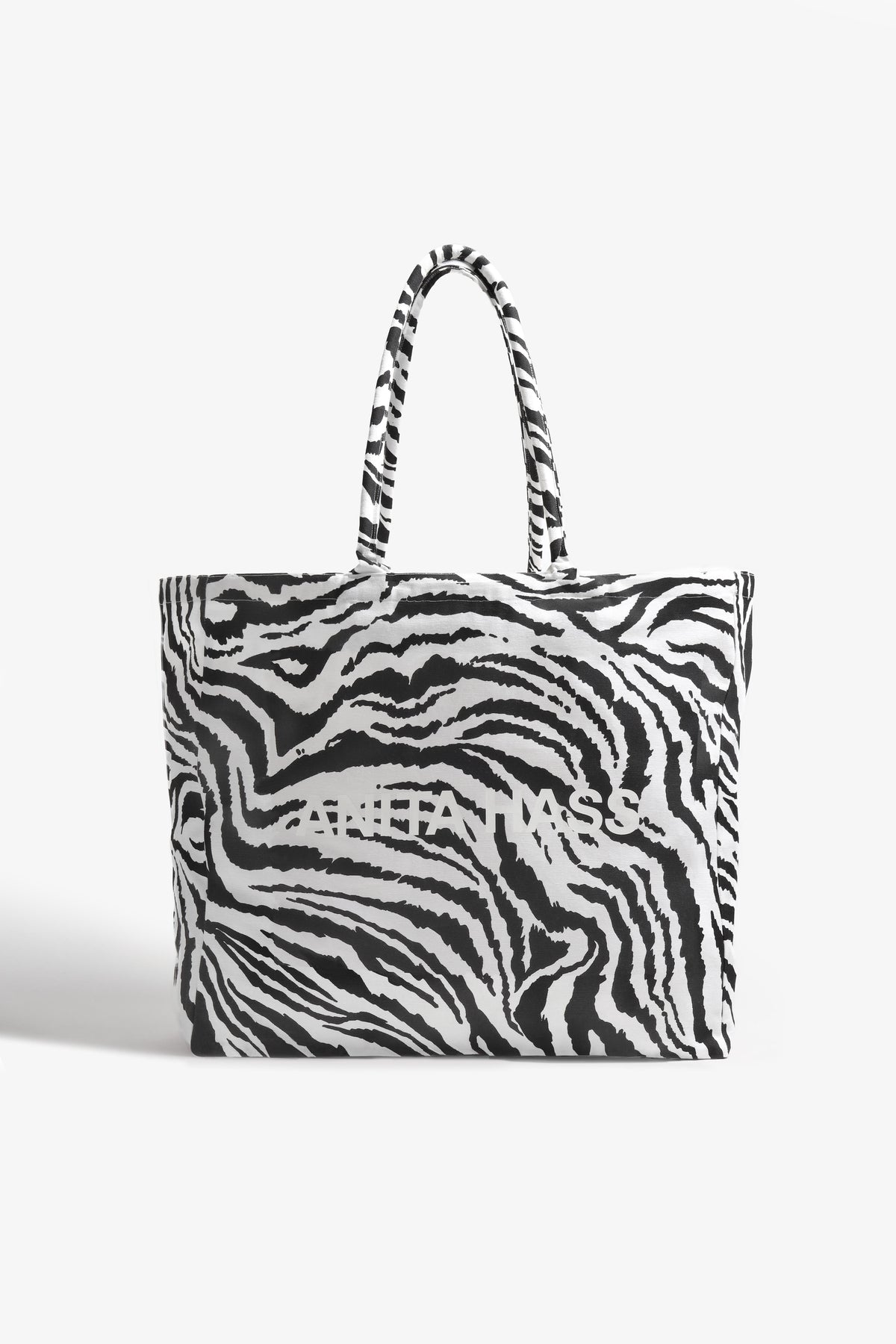 "Heart" Small Tote in White Zebra by Anita Hass - Anita Hass
